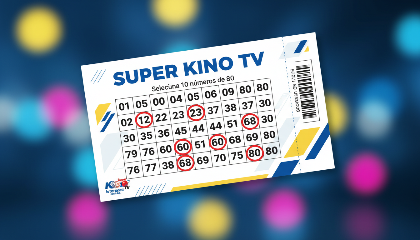 Boleto de Super Kino TV con 10 números seleccionados