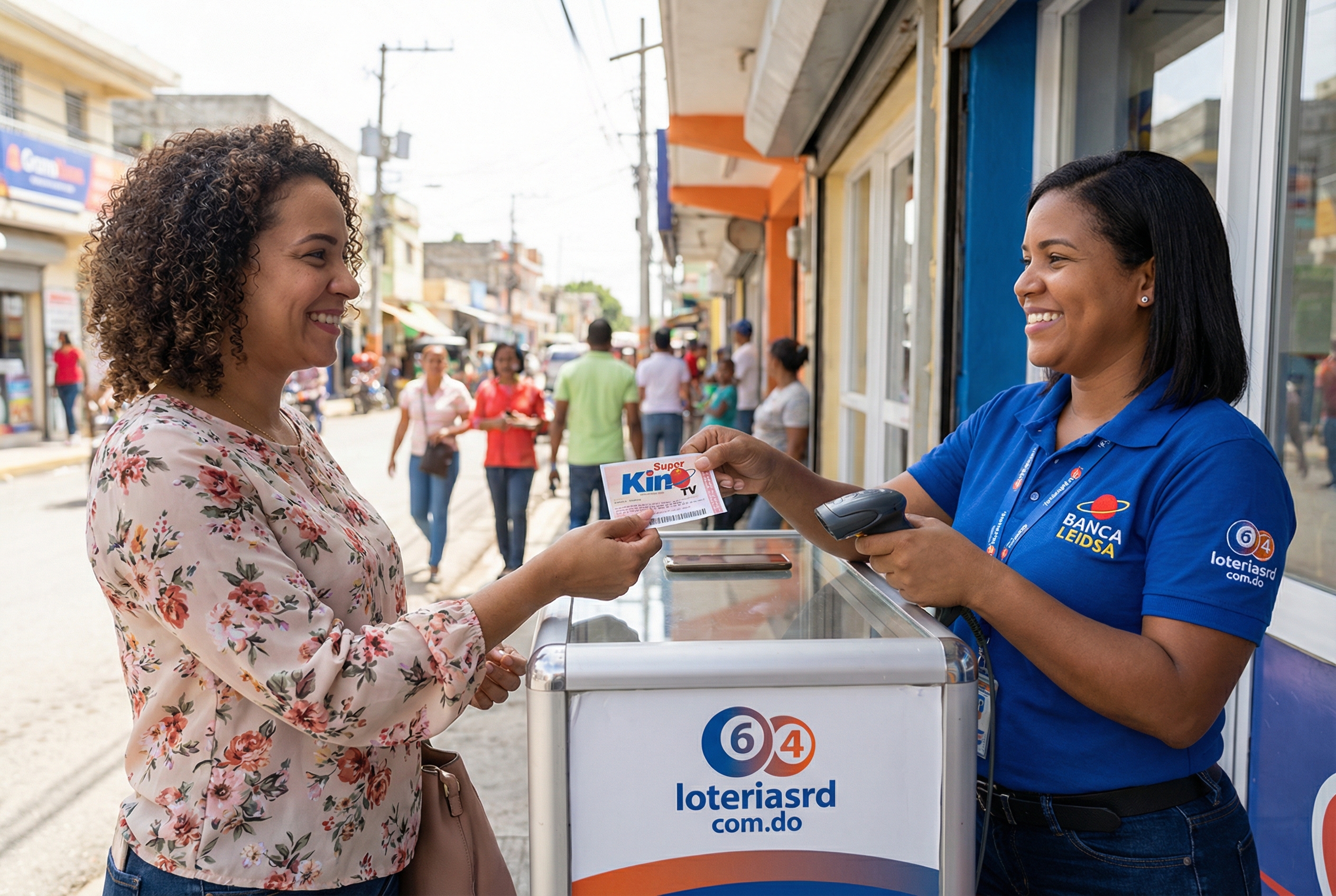 Validando un ticket de Super Kino TV en un punto de venta