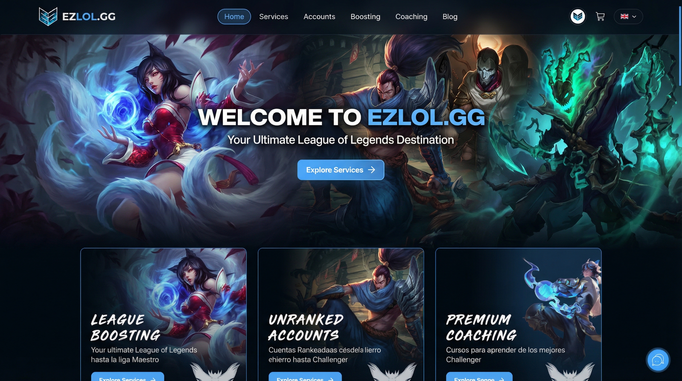 Vista previa de la web EZLOL.GG