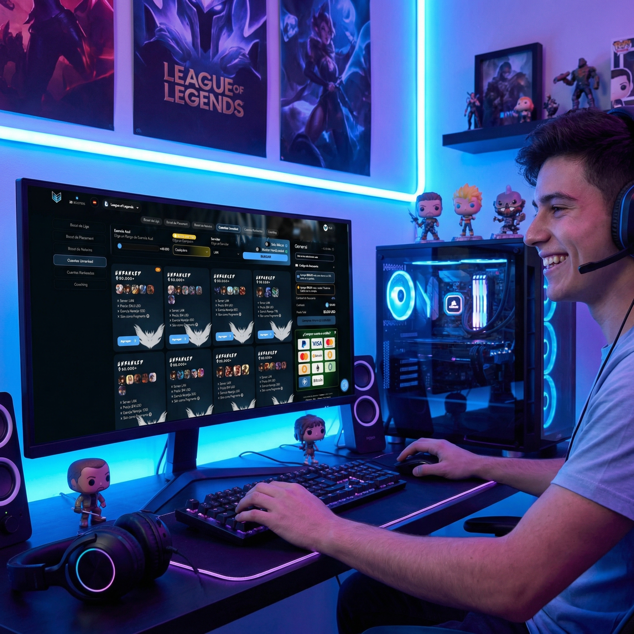 Métodos de pago variados para cuentas LoL