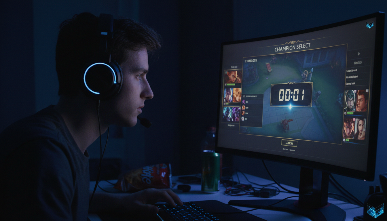 Jugador de LoL entrando a una partida clasificatoria