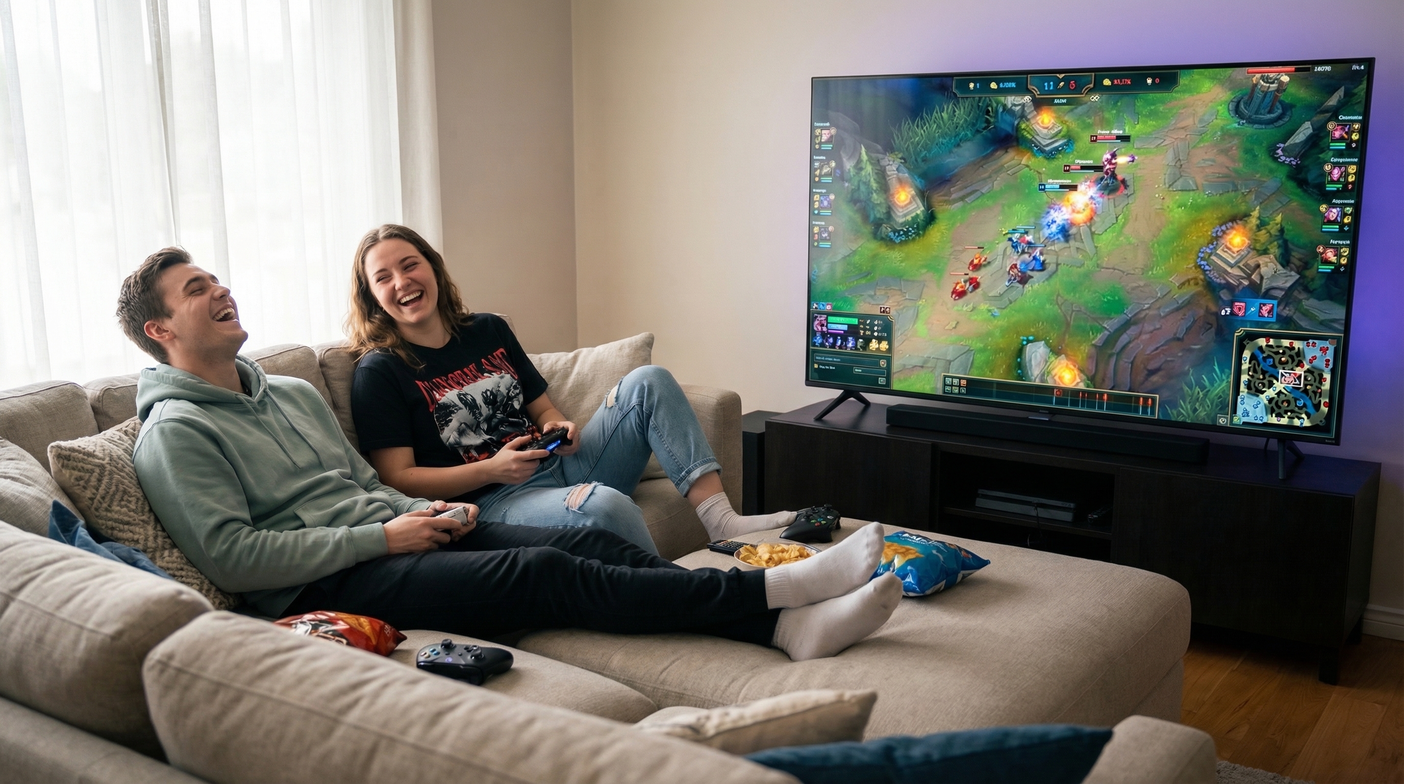 Jugadores de LoL celebrando el Día del Gamer