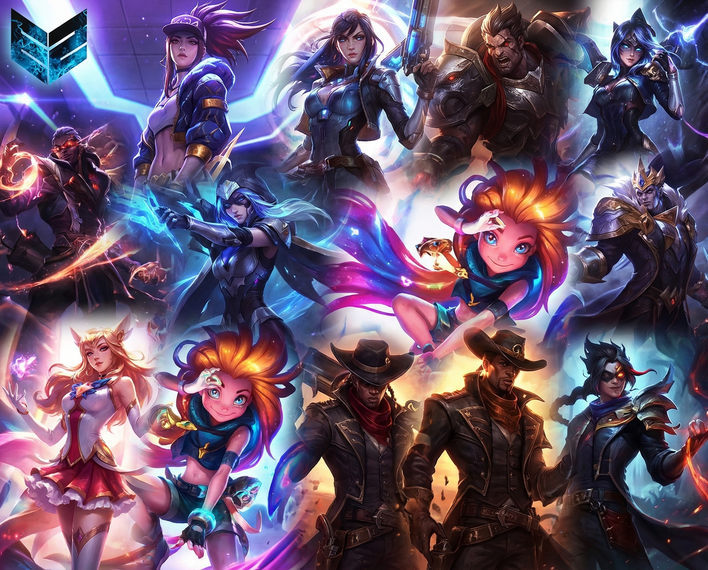 Variedad de skins y campeones de League of Legends