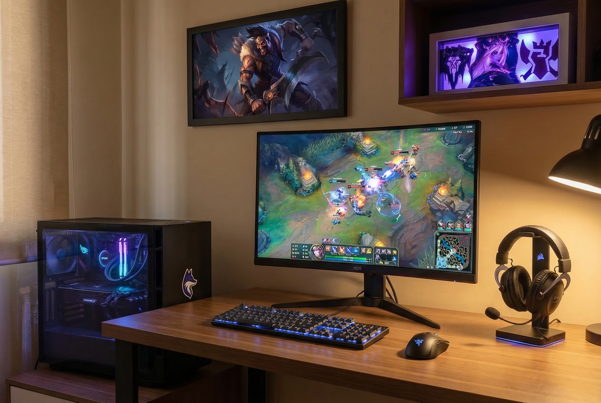 Setup gamer de gama media con periféricos de calidad