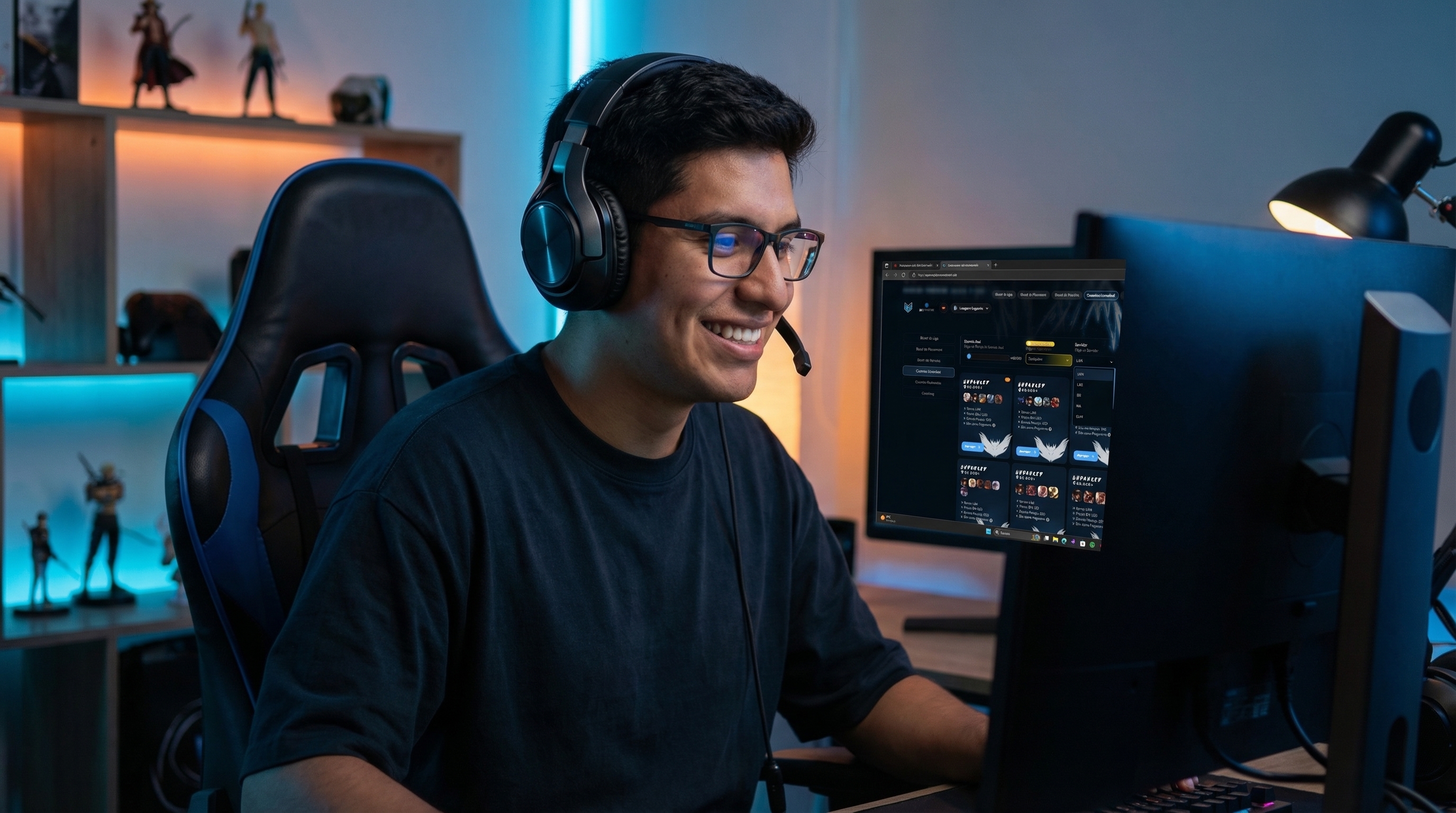 Jugador de LoL en el servidor LAN