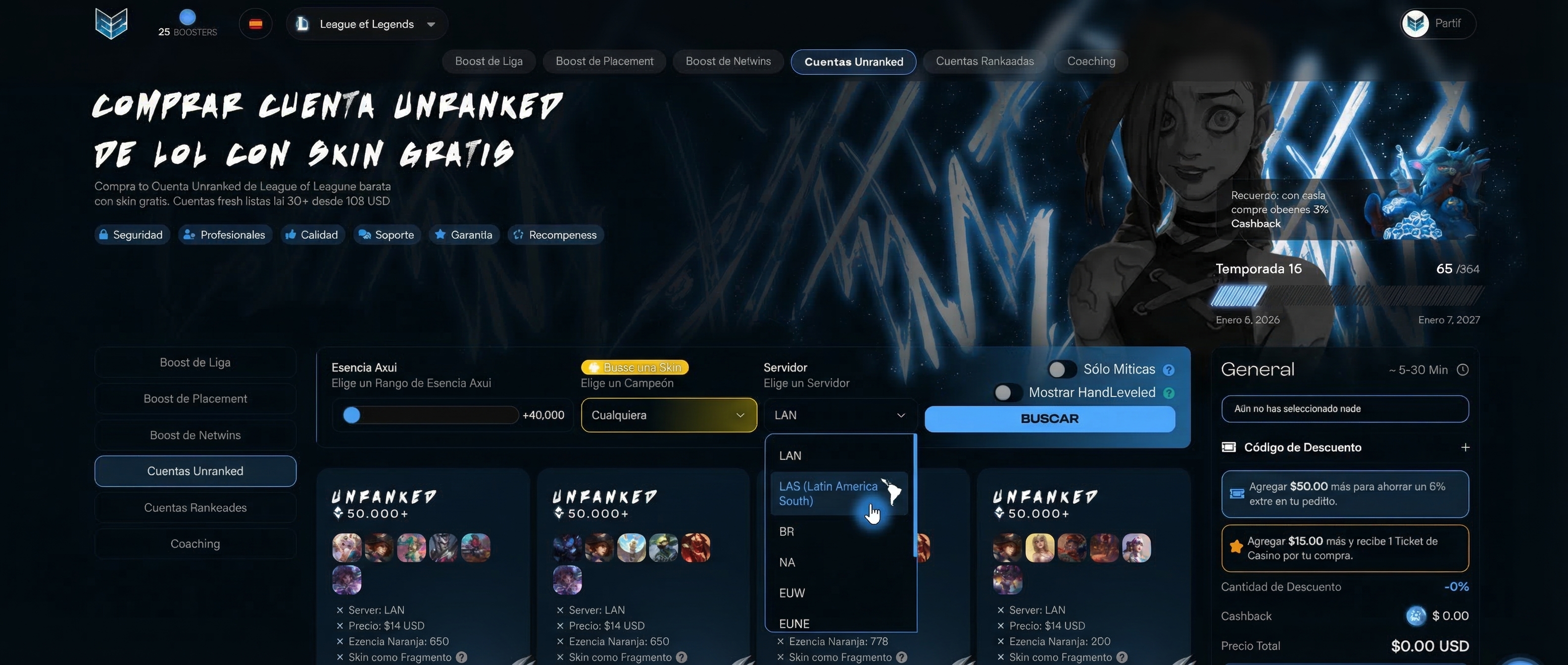 Cuentas Unranked de LoL LAS: Tu Nuevo Comienzo en Latinoamérica Sur