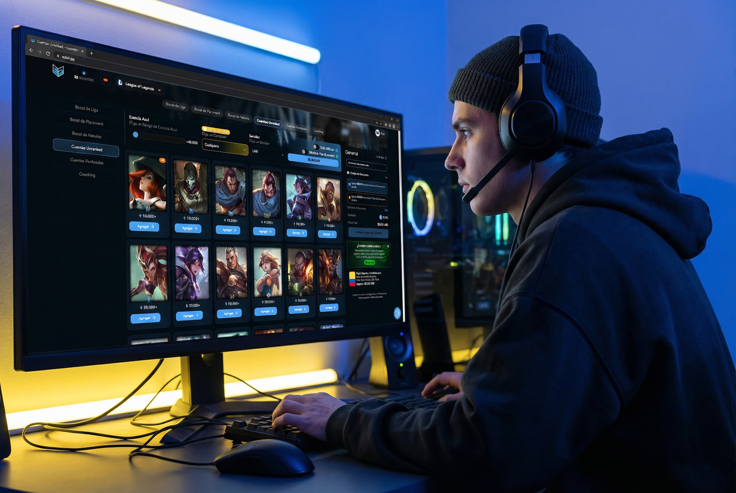 Variedad de campeones de LoL desbloqueables con 80000 EA