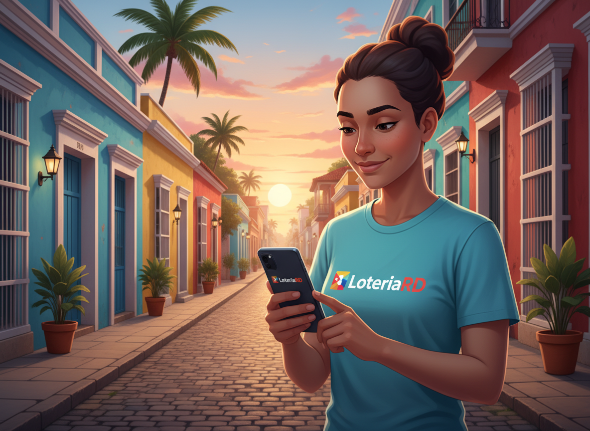 Persona revisando resultados de loter&iacute;a en su celular