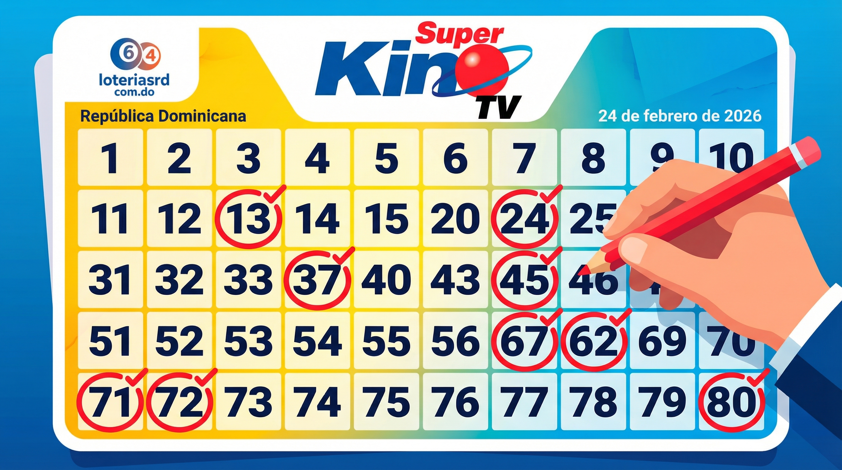 Boleto de Super Kino TV siendo marcado