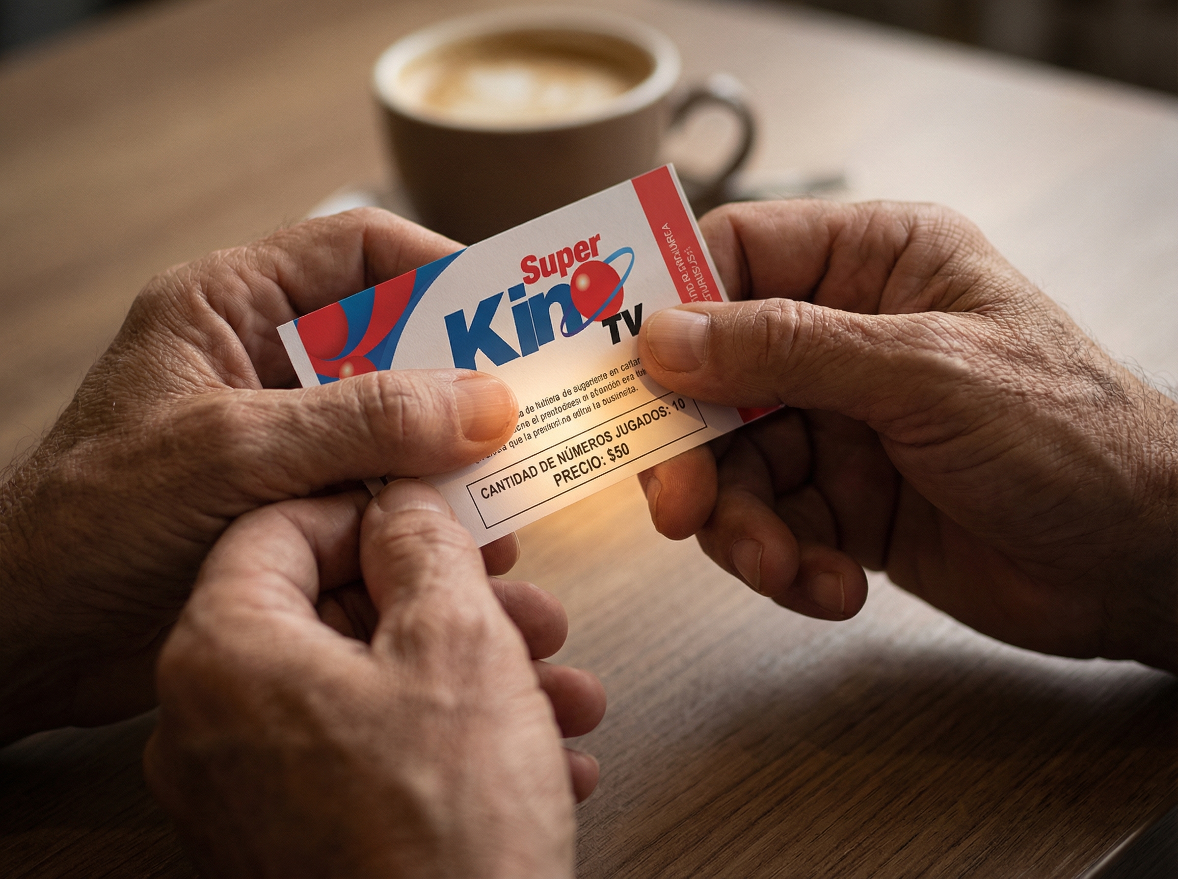 Revisando un ticket de loter&iacute;a con atenci&oacute;n