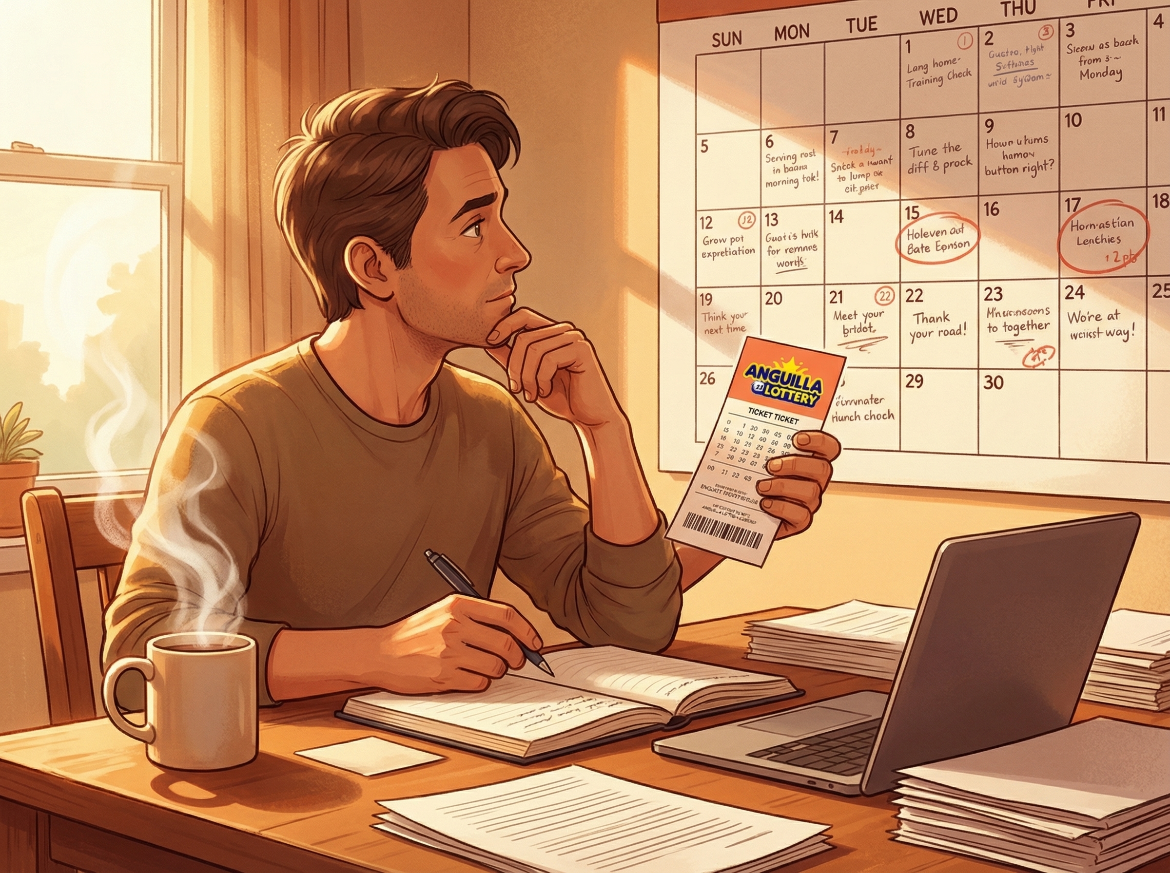 Estrategia y rutina jugando lotería Anguila 8 AM