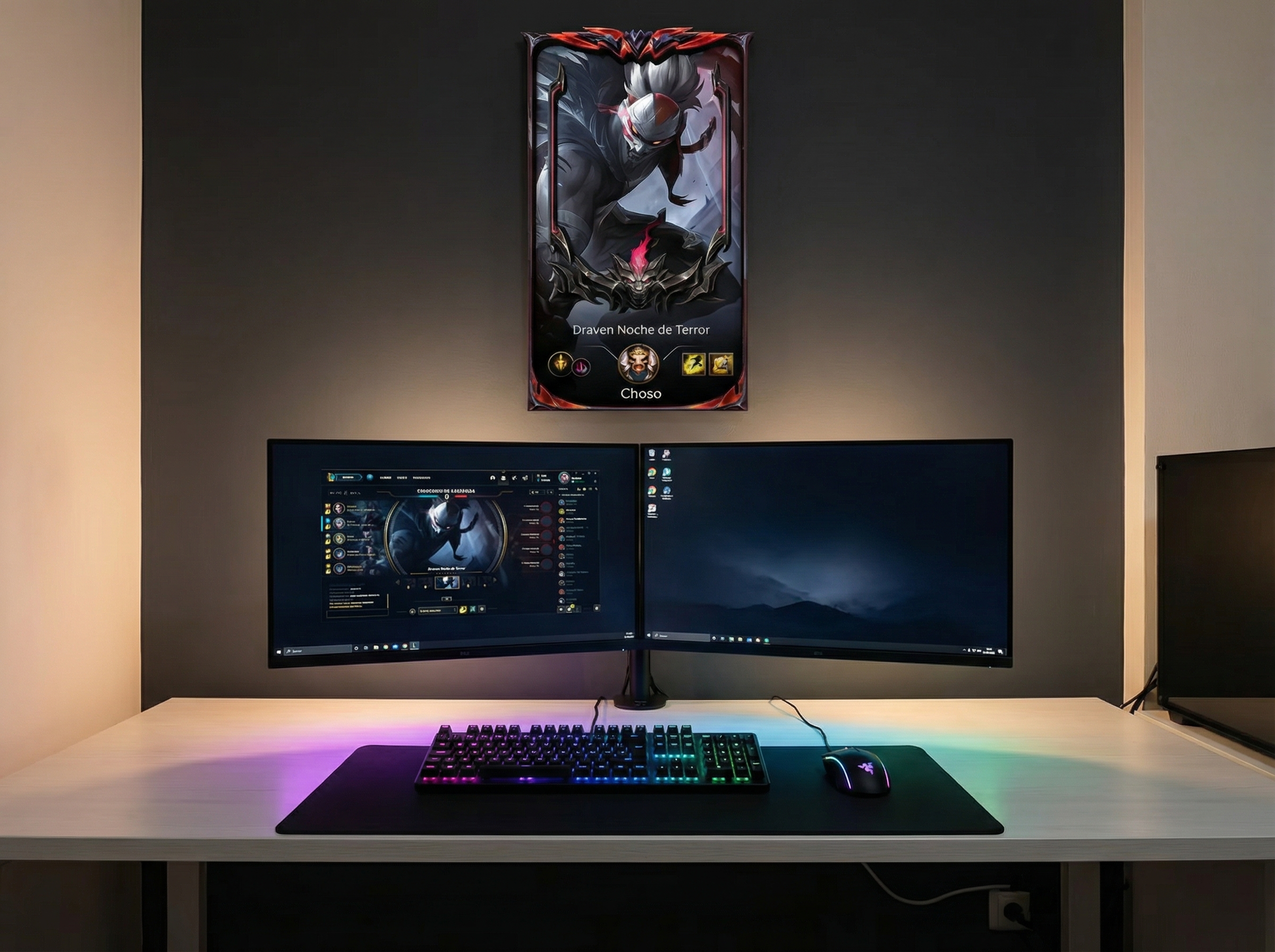 Cuadro de Zethacraft en un setup gamer