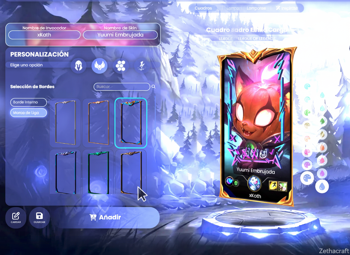 Elección de marco de liga en Zethacraft