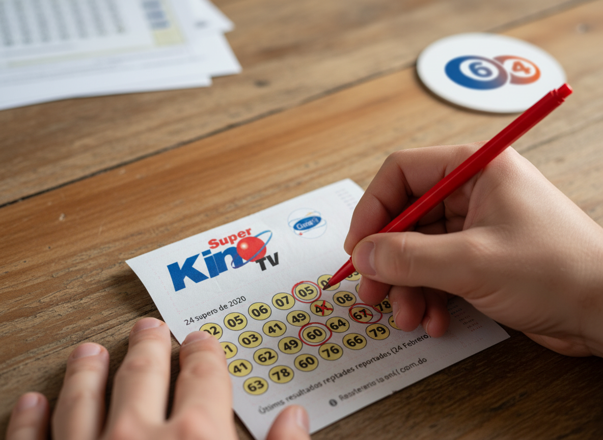 Ticket de loter&iacute;a Super Kino TV con n&uacute;meros ganadores