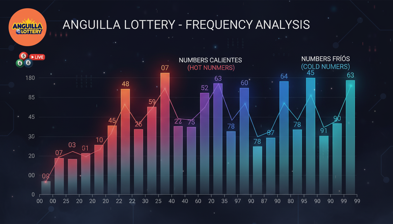Gr&aacute;fico de frecuencia de n&uacute;meros en sorteos de loter&iacute;a Anguila 8 AM