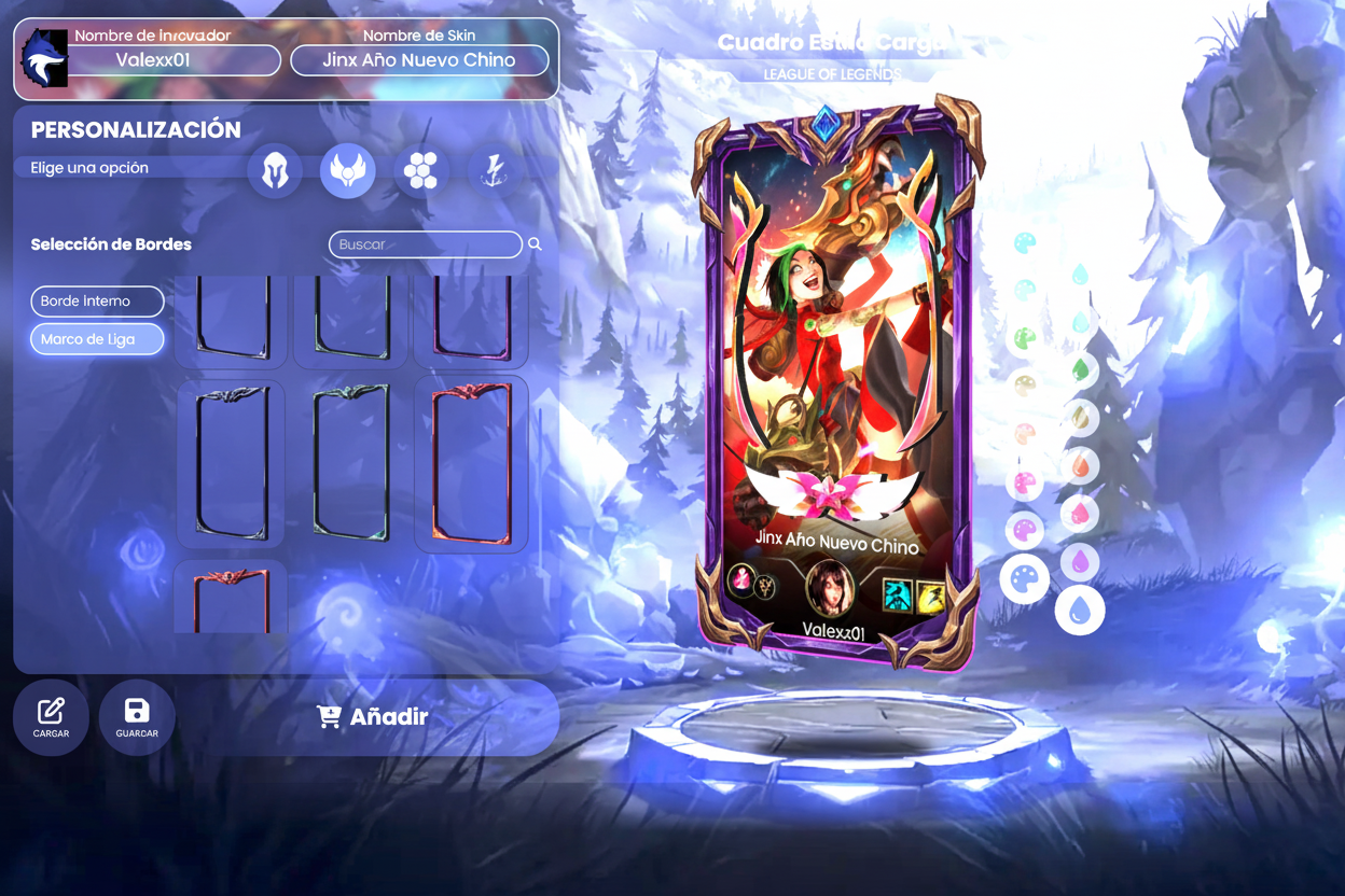 Vista de página ya elegido el marco Master y puesto en el cuadro en Zethacraft