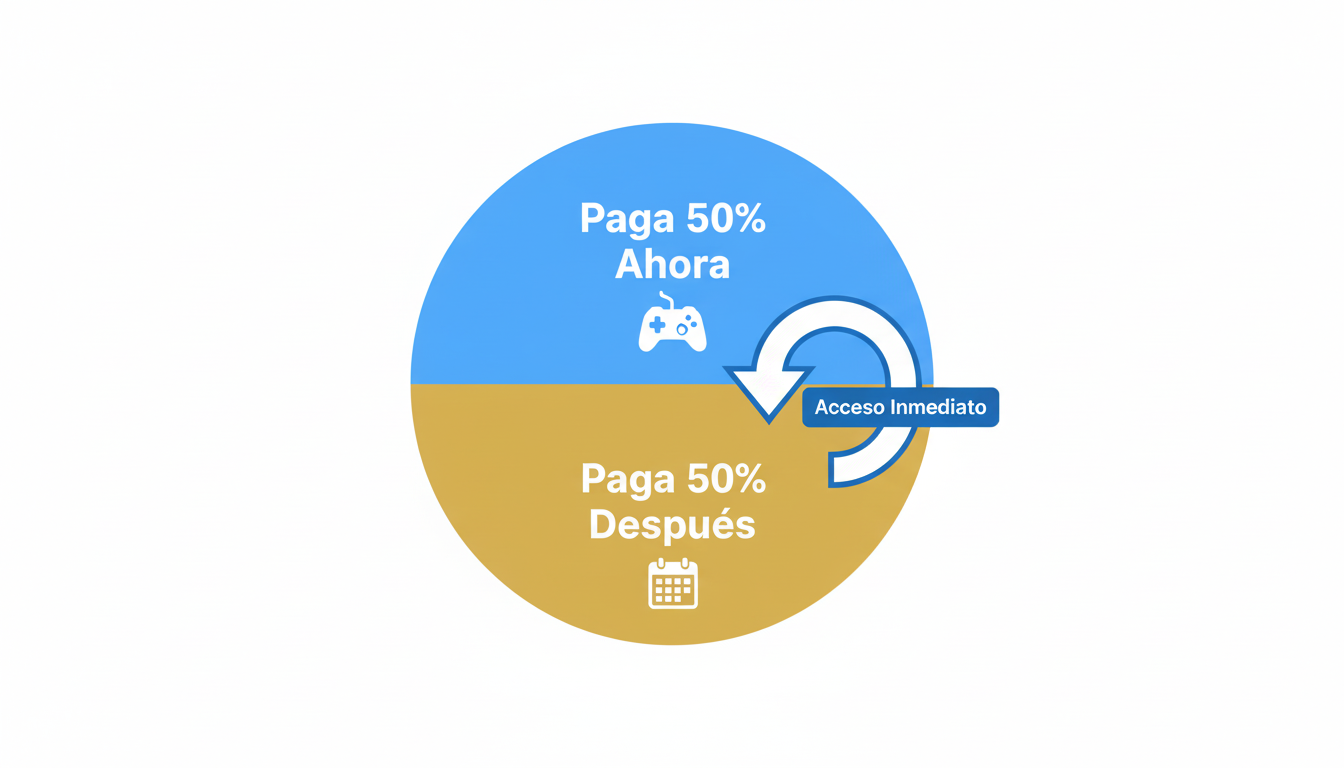 Infografía del sistema de pago a crédito 50/50