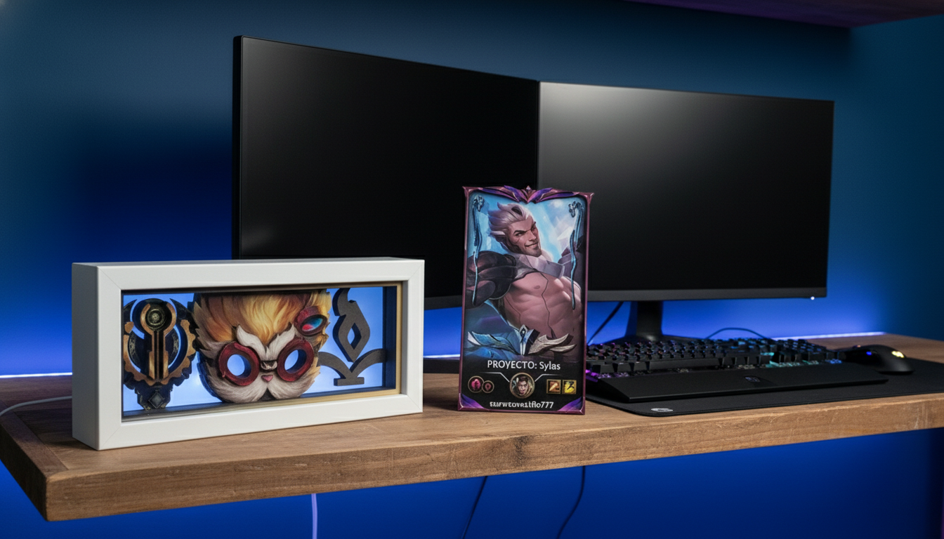 Comparativa de decoración LoL en estantería