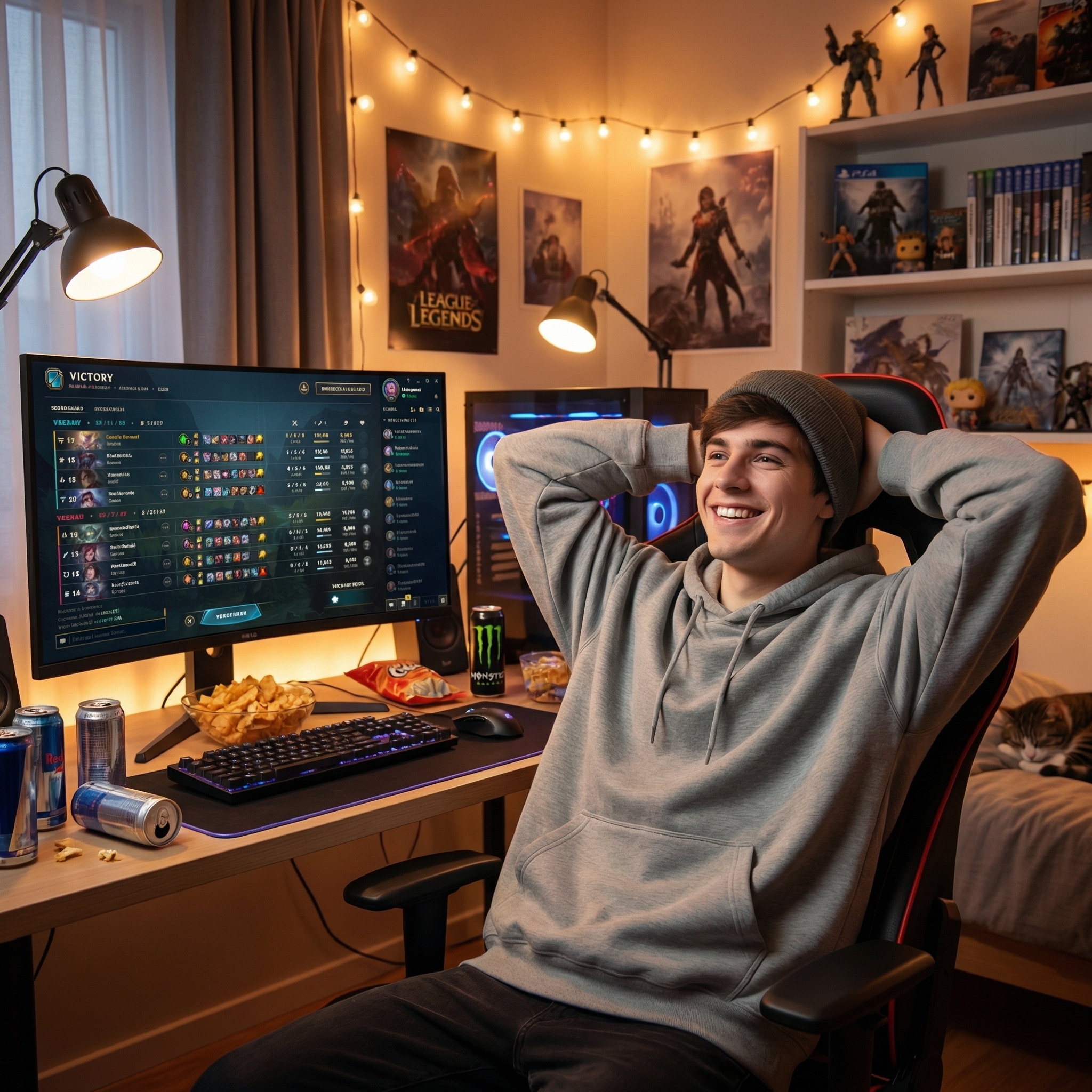 Jugador de LoL feliz y aliviado tras resolver su problema