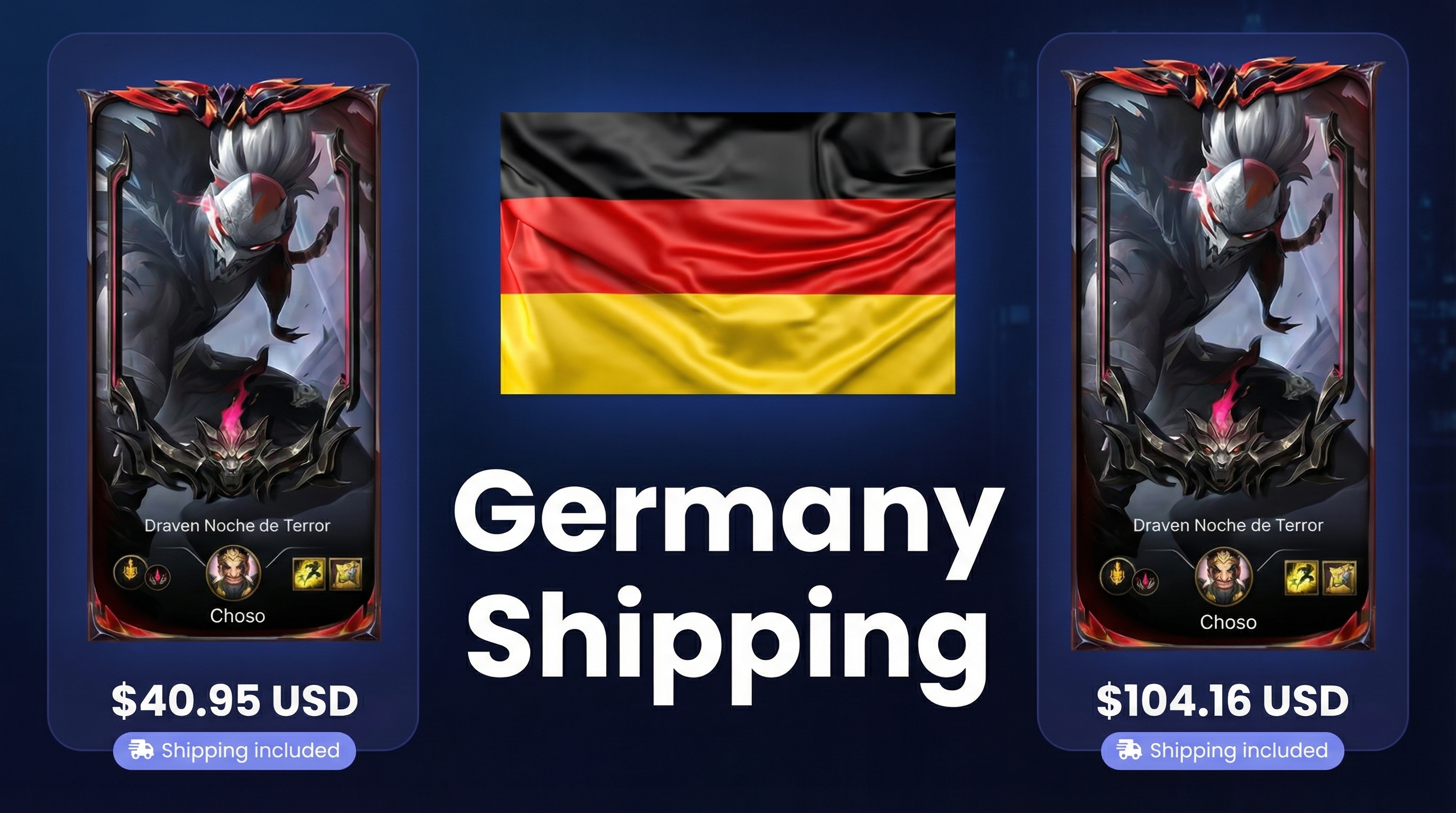 Zethacraft LoL frame shipping cost to Germany